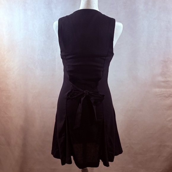 NWT - Anthropologie Monteau Black Linen Blend Button-Front Dress – Size Small - Picture 6 of 7